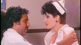 Retro Porn Legend Ron Jeremy Eats and Fingers a Horny Nurse's Hairy Pussy