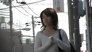 Soft elegant Japanese whore is having sharking encounter with random lad