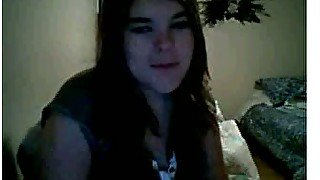 Pretty young brunette webcam whore tickles her pussy for my pleasure