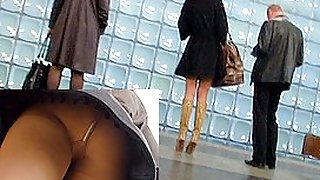 Upskirt video with subway angel