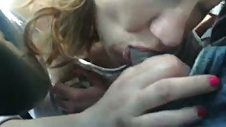 This street hooker sucks my dick selflessly right in my car