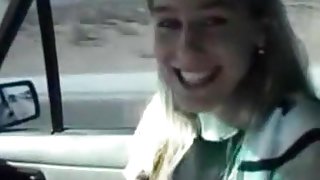 Nasty girlfriend in the car