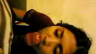 Homemade video with lustful Indian girl sucking a cock