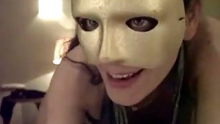 Masked coed drives me crazy with a blowjob in POV scene