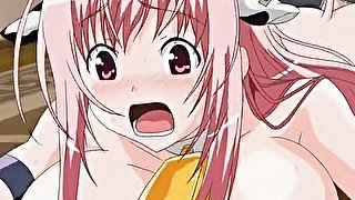 Hard hentai scene with lovely pink haired bitch enjoying steamy doggy fuck