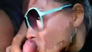 Perverted amateur street slut gives me a really awesome BJ in the car