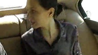 Seducing a horny business woman in the car for dirty sex