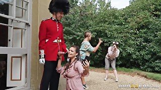 Royal guardsman fucked brunette MILF Sofia Lee in the palace