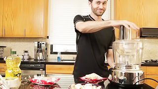 Male pornstar's candid cooking tutorial