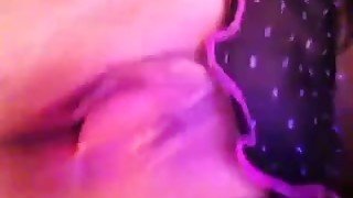 My sweet girlfriend enjoys tickling her juicy pussy in close-up vid