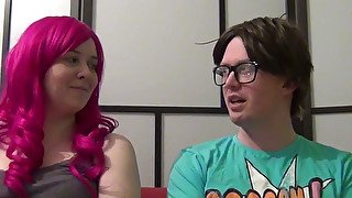 This nerdy guy talks Stella Cox into having sex with him for a wad of cash