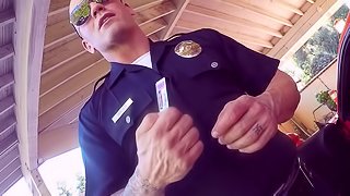 Horny cop pounds his cock into the slippery cunt of a slut
