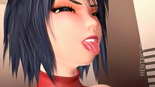 Chesty 3D hentai hoe gets ass fucked
