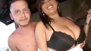 Big Tits girl and Small Tits friend with lucky Gringo