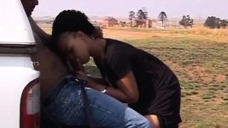 Curly haired African slut getting fucked hard by a massive