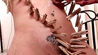 Nasty lesbian treat with clips. Part 2