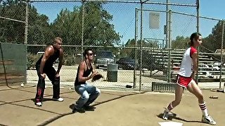 Horny trainer hopes to fuck one of his chicks after nice baseball game
