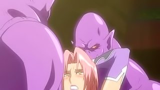 Bondage pregnant hentai with bigboobs double penetration by monsters
