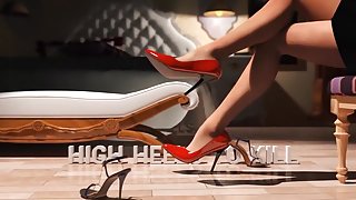 High Heels to - 7 - Red Scene Feet on Colorfull High Heels Foot fetish Film