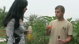 Euro Mom Fucking Her Young Diligent Gardener