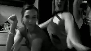 Just a bunch of horny college chicks fooling on webcam