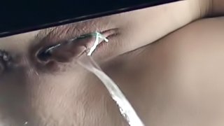 Alluring babe is pissing so nasty and sweety