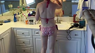 Hot MILF stripping off bikini