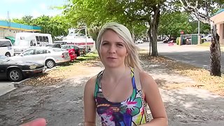Tiny tits blonde Olivia Kasady picked up and fucked hard in a POV
