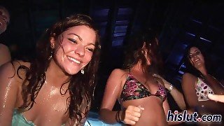 Flirtatious teen bitches have fun while dancing