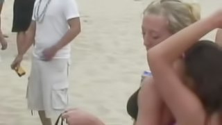 Gorgeous Babes In Bikini And Sexy Shorts Dancing Outdoor At The Beach