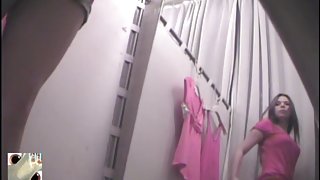 Real Barbie in pink dress change room voyeur erotica