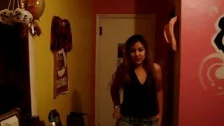 Hot and sexy teen latina stripteases on the amateur video